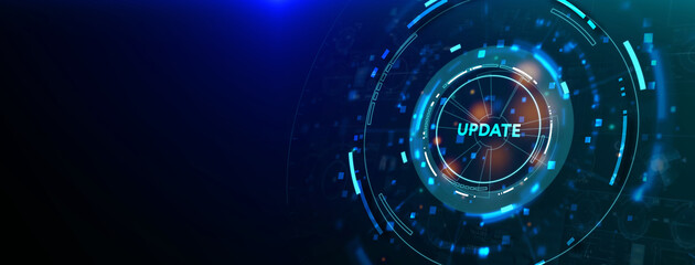 Business, Technology, Internet and network concept. Update software computer program upgrade. 3d illustration