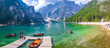 Braies Lake in South Tyrol, Italy