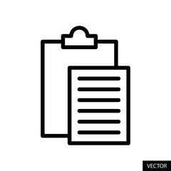 Fototapete - Clipboard paste, Copy paste content vector icon in line style design for website design, app, UI, isolated on white background. Editable stroke. Vector illustration.