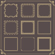 © Fine Art Studio - Vintage set of vector elements. Different square elements for decoration and design frames, cards, menus, backgrounds and monograms. Classic patterns. Set of vintage brown and golden patterns
