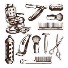 Barber Shop Element Illustration