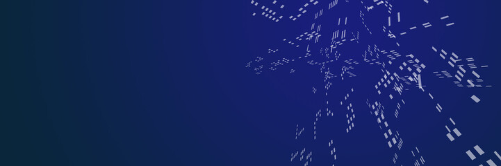 Poster - Blue dust particles floating over black