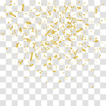 Abstract Background With Many Falling Tiny Gold Confetti Pieces. Vector Background