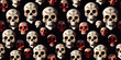 Seamless pattern. Calavera, Mexican sugar skull makeup (Day of the Dead). 