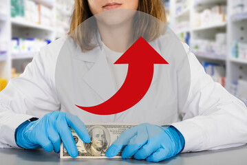 Pharmacy business and spending money savings on expensive drugs