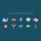 Fototapeta Pokój dzieciecy - Bundle Underwater Icons