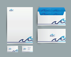 Sea Business Branding Stationery Design Template