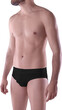© olegphotor - Black panties mockup, png, on guy, front, panties isolated on background.