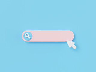 Aufkleber - 3d render of search bar isolated on blue, web browser tool.