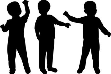 Wall Mural - kids silhouette on white background isolated vector