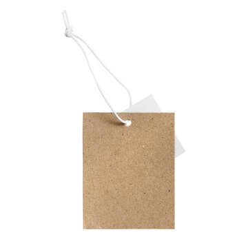 cardboard tags or label with threads on a white background. Clip art