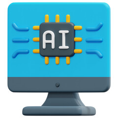 Sticker - computer 3d render icon illustration