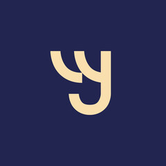 Wall Mural - Letter Y Simple Logo Design. Initial Y Monogram Logo Identity for Branding, Business, Real Estate, Fasion and Luxury Brand