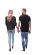 © ASDF - rear view. modern young couple walking together