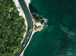 © nblxer - Aerial view of road going along  ocean or sea in Italy