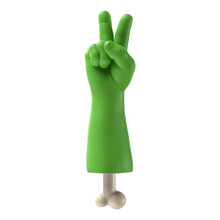 Green Zombie Hand 3D Render For Halloween