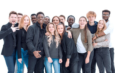 Wall Mural - group of ambitious young people standing together