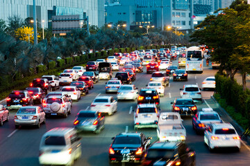 Poster - Traffic jam in the rush hour evening