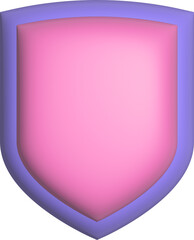 Poster - 3d rendering shield icon. Illustration with shadow isolated on white background.