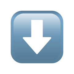 Poster - Down arrow button emoji icon. Multimedia symbol modern, simple, vector, icon for website design, mobile app, ui. Vector Illustration