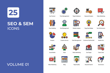 Canvas Print - Seo and Sem icons collection.