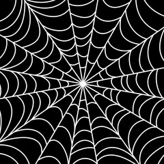 Spider web texture. Halloween hand drawn cobweb background. Vector illustration.