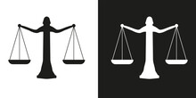 Scales Of Justice Symbols. Balance Icon. Vector Illustration Eps10