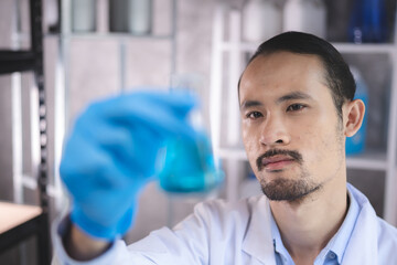 Wall Mural - health care researchers working in life science laboratory, medical science technology research work