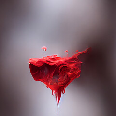 Canvas Print - Red Splashing Liquid