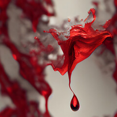 Poster - Red Splashing Liquid