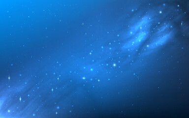 Wall Mural - universe background. blue space wallpaper with shining stars. magic milky way. glowing starry clouds