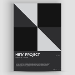 Poster - Bauhaus And Swiss Pattern Background. Graphic template made with bold typography and abstract geometric shapes, great for poster art, album cover prints.