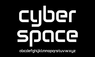 Aufkleber - Vector modern stylized round alphabet. Set of lowercase geometric letters.