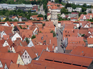 Poster - Blick vom Daniel in Noerdlingen zum Loepsinger Tor