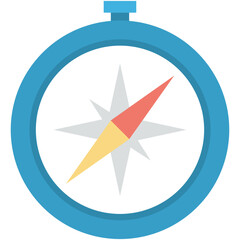 Sticker - Compass Colored Vector Icon