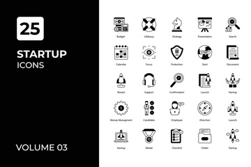 Wall Mural - Startup icons collection.