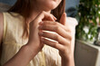 © Madeleine Steinbach - Teenager practicing EFT - emotional freedom technique - tapping on karate chop point
