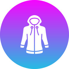 Raincoat Gradient Circle Glyph Inverted Icon