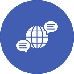 Global Communication Multicolor Circle Glyph Inverted Icon