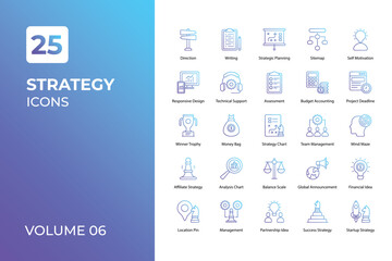 Wall Mural - Strategy icons collection.