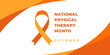 National physical therapy month. Vector banner, poster, card, content for social media.