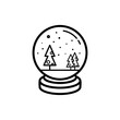 Szklana  kula ze śniegiem, Boże Narodzenie - ikona wektorowa