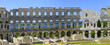Ancient Roman Amphitheatre - Arena, 1st. century, Pula, Croatia. Arena of Pula of Istrian peninsula submitted on the tentative list of UNESCO World Heritage Site.