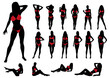 © Artak - Set of sexy women silhouette in bikini on white background