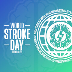 Wall Mural - World Stroke Day. October 29. Holiday concept. Template for background, banner, card, poster with text inscription. Vector EPS10 illustration.