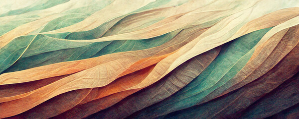 Wall Mural - Wavy layers of soft fabric as panorama background