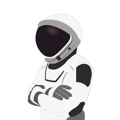 Wall Mural - single space astronaut in new space suit isolated on white background. elements of this vector illus