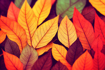 Wall Mural - colorful autumn foliage close up
