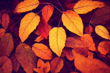 Wall Mural - colorful autumn leaves close-up