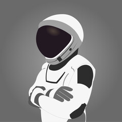 Wall Mural - single space astronaut in new space suit isolated on grayscale background. elements of this vector i